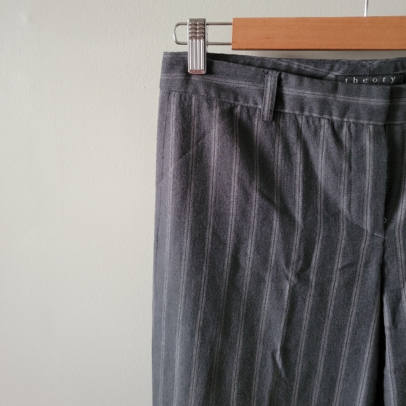 Theory Grey Pinstripe Trouser Pants - Picture 3 of 4